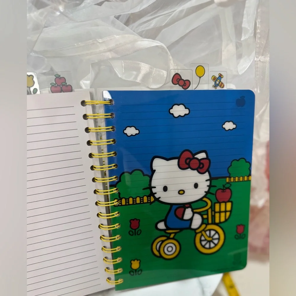 Hello Kitty Top Tabbed Spiral Notebook with Durable Covers and Dividers
